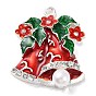 Christmas Zinc Alloy Rhinestone Pendnats, with Enamel and Plastic Pearl