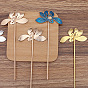 Accessoires de bâton de cheveux en alliage, paramètres de strass, avec des épingles de fer, fleur