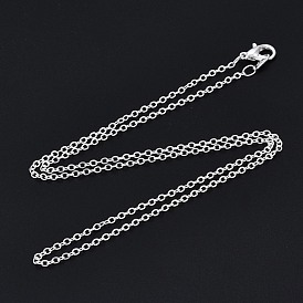 Brass Cable Chain Necklace, Rack Plating, with Alloy Lobster Clasps
