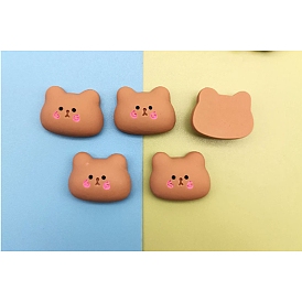 Opaque Resin Cabochons, Frosted, Bear