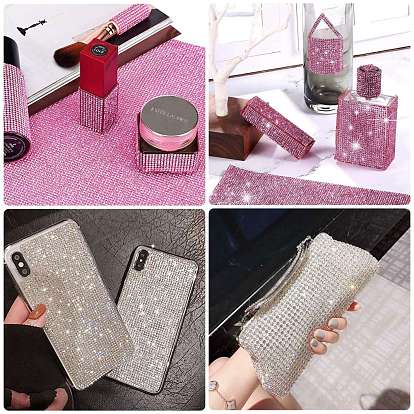 Gorgecraft Self Adhesive Glass Rhinestone Stickers Sheets, for Trimming Cloth Bags, Shoes, Car, Phone Decoration