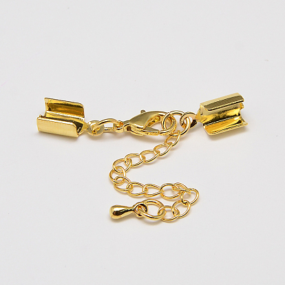 Brass Chain Extender, with Alloy Teardrop Charms