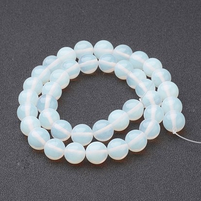 Opalite Beads Strand, Round, Milk White