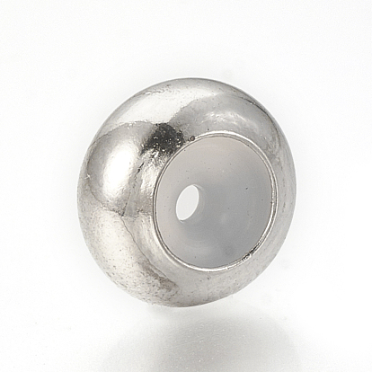 Perles en laiton, avec caoutchouc à l'intérieur, perles de curseur, perles de bouchage
