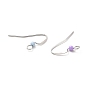 316 crochets de boucle d'oreille chirurgicaux en acier inoxydable, avec perles et boucle horizontale, couleur inox