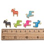 Alloy Enamel Animal Horse Pendants, Golden Metal Color, 19x17x2mm, Hole: 1mm