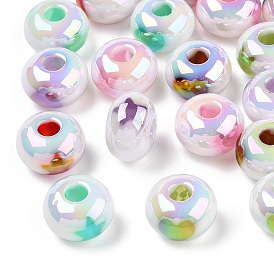 Perles acryliques arc-en-ciel plaquées uv, iridescent, étoile et coeur, rondelle