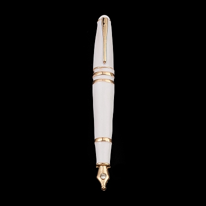 Broche esmaltado de aleación para ropa mochila, insignia de pluma estilográfica con diamantes de imitación