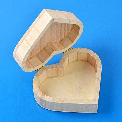 Caja de almacenamiento de anillos de madera con tema del día de san valentín, caja de anillo en forma de corazón