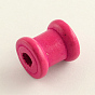 Dyed Wooden Empty Spools for Wire, Thread Bobbins, 14x13mm, Hole: 4mm