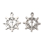 316L Surgical Stainless Steel Pendants, Laser Cut, Helm with Anchor Charm
