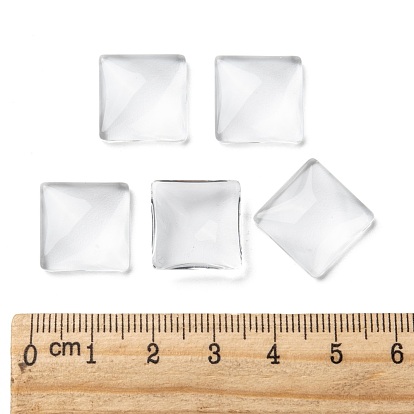 Transparent Glass Square Cabochons
