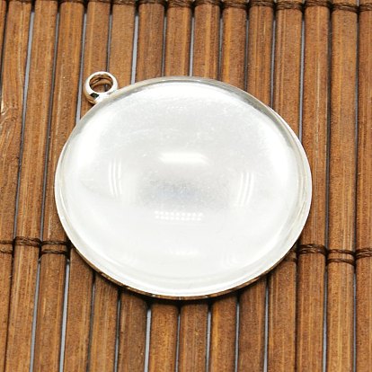 25мм прозрачно ясный куполообразное стекло кабошон крышка для латуни фото кулон решений, подвески: 26x2 мм, отверстие: 2 мм, стекло: 25x7.4 мм