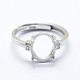 925 componentes de anillo de dedo de plata esterlina, con circonita, ajustable