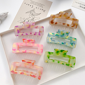Rectangular Acrylic Large Claw Hair Clips for Thick Hair, with Glitter Powder
