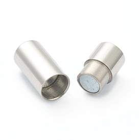 304 Stainless Steel Magnetic Clasps with Glue-in Ends, Column