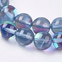 Synthetic Moonstone Beads Strands, Holographic Beads, Round