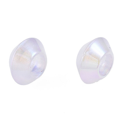 Galvanoplastie acrylique perles européennes, Perles avec un grand trou   , nacré, rondelle