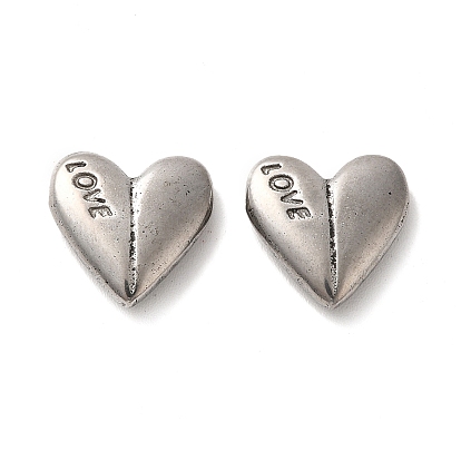 Saint Valentin 304 pendentifs en acier inoxydable, coeur avec l'amour des mots