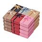 Boîtes à bijoux en carton rectangle rempli de coton kraft avec nœud papillon, Pour la bague, boucle, Collier, 9.3x6.7x3.1 cm
