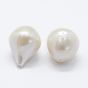 Natural Cultured Freshwater Pearl Beads, Half Drilled, Drop