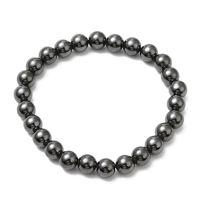 Hématite magnétique synthétique perles rondes bracelets extensibles
