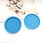 DIY Mandala Pattern Flat Round Coaster Food Grade Silicone Molds, Resin Casting Molds, for UV Resin & Epoxy Resin Craft Making