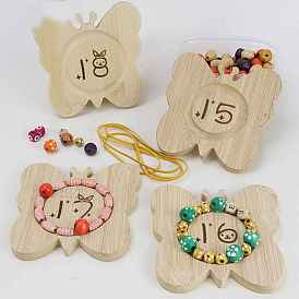 Butterfly Shaped Wooden Bracelet Design Boards, DIY Beading Jewelry Making Tray