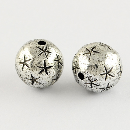 Perles acryliques antique rondes, 12mm, trou: 2 mm, environ 520 pcs / 500 g