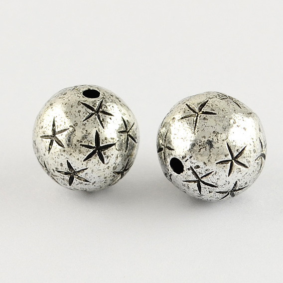 Perles acryliques antique rondes, 12mm, trou: 2 mm, environ 520 pcs / 500 g