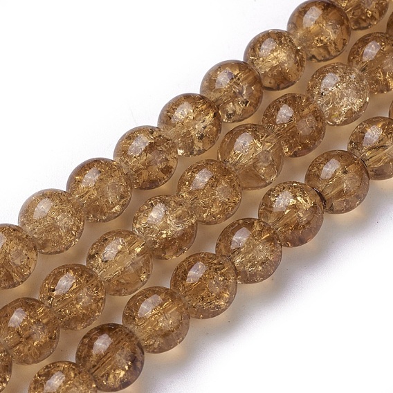 Crackle Glass Beads Strands, Round