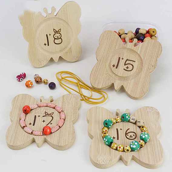 Tableros de diseño de pulsera de madera en forma de mariposa., bandeja de fabricación de joyas de abalorios de bricolaje