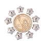 5-Petal 304 Stainless Steel Flower Bead Caps, 10x3mm, Hole: 1mm