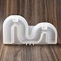 Letter M/S Shape DIY Candlestick Silicone Molds, for Resin, Gesso, Cement Craft Making
