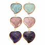 Natural Stone Pendants, with Light Gold Plated Brass Findings, Faceted, Heart