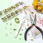 DIY Jewelry Making Finding Kit, Including Zinc Alloy Lobster Claw Clasps, Iron Open Jump Rings, Pliers, Brass Rings, Tweezer