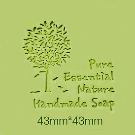 Transparent Resin Stamps, DIY Handmade Soap Stamp Chapters, Clear, Word Pure Essential Natural Handmade Soap, Tree/Word Pattern