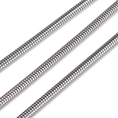 304 Stainless Steel Round Snake Chains, with Spool, Soldered