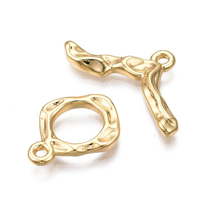 Brass Toggle Clasps, Cadmium Free & Nickel Free & Lead Free, Ring