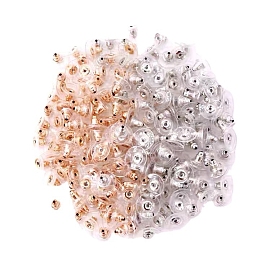 100Pcs Plastic Ear Nuts, Clutch Earring Backs with Metal Finding