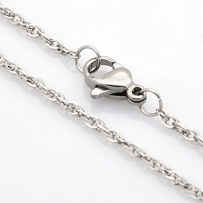 304 Stainless Steel Double Link Chain Necklaces for Men, 17.7 inch(450mm)