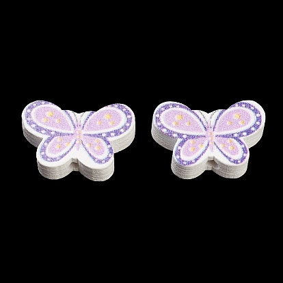 Perles de bois naturel peintes à la bombe, perles de papillon imprimées