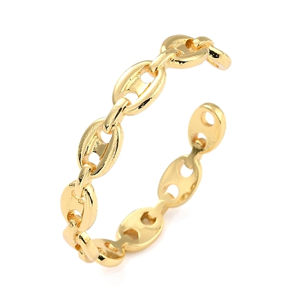Bracelet manchette en forme de chaîne de grains de café, bracelet ouvert en laiton pour femme, sans plomb et sans cadmium