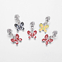 Alloy European Dangle Charms, Butterfly, 14x26mm, Hole: 4.5mm