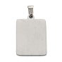 304 Stainless Steel Pendants, Rectangle with Alphabet