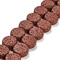 Natural Lava Rock Beads Strands, Flat Round, Dyed