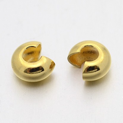 Mixed Style Brass Crimp Beads Covers, 4mm, Hole: 1.5~1.8mm