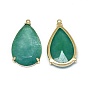 Natural Jade Pendants, with Brass Findings, Faceted, Drop, Dyed