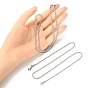 5 pcs 304 ensemble de colliers de chaîne de corde de torsion ronde en acier inoxydable pour hommes femmes