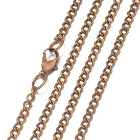Железо Снаряженная цепи ожерелье решений, боковая цепь, с застежкой омар, 31.9 дюйм